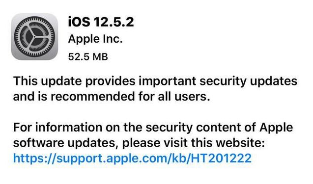 番禺苹果手机维修分享iOS12.5.2发布，建议所有老苹果用户安装 